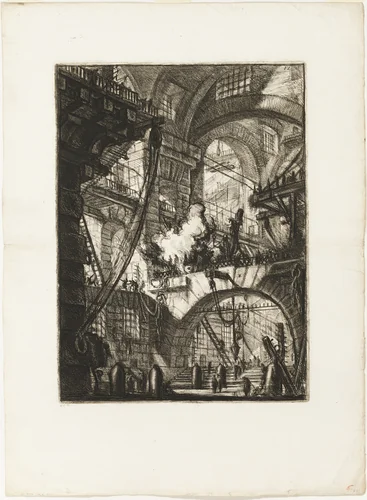 The Smoking Fire, plate 6 from Imaginary Prisons by Giovanni Battista Piranesi, print, 1761