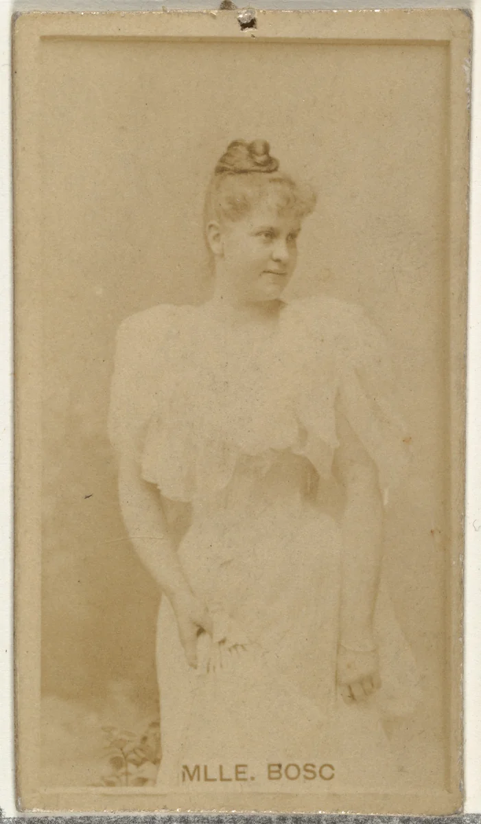 Mlle. Bosc, from the Actors and Actresses series (N145-8) issued by Duke Sons & Co. to promote Duke Cigarettes by W. Duke, Sons & Co., photograph, 1890-1895