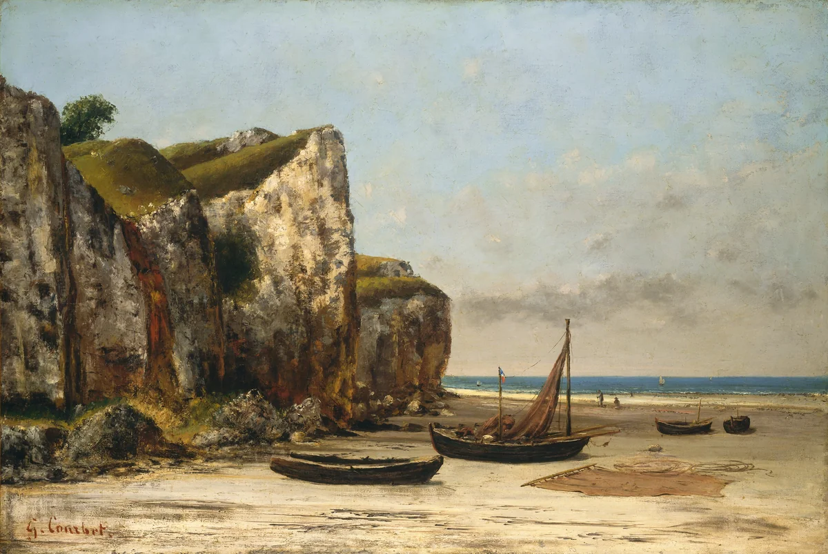 Beach in Normandy by Gustave Courbet, painting, 1872-1875