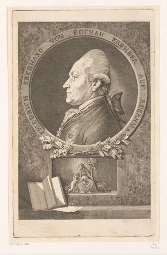 Portret van Friedrich Eberhard, Freiherr von Rochow by Daniel Nikolaus Chodowiecki, print, 1777