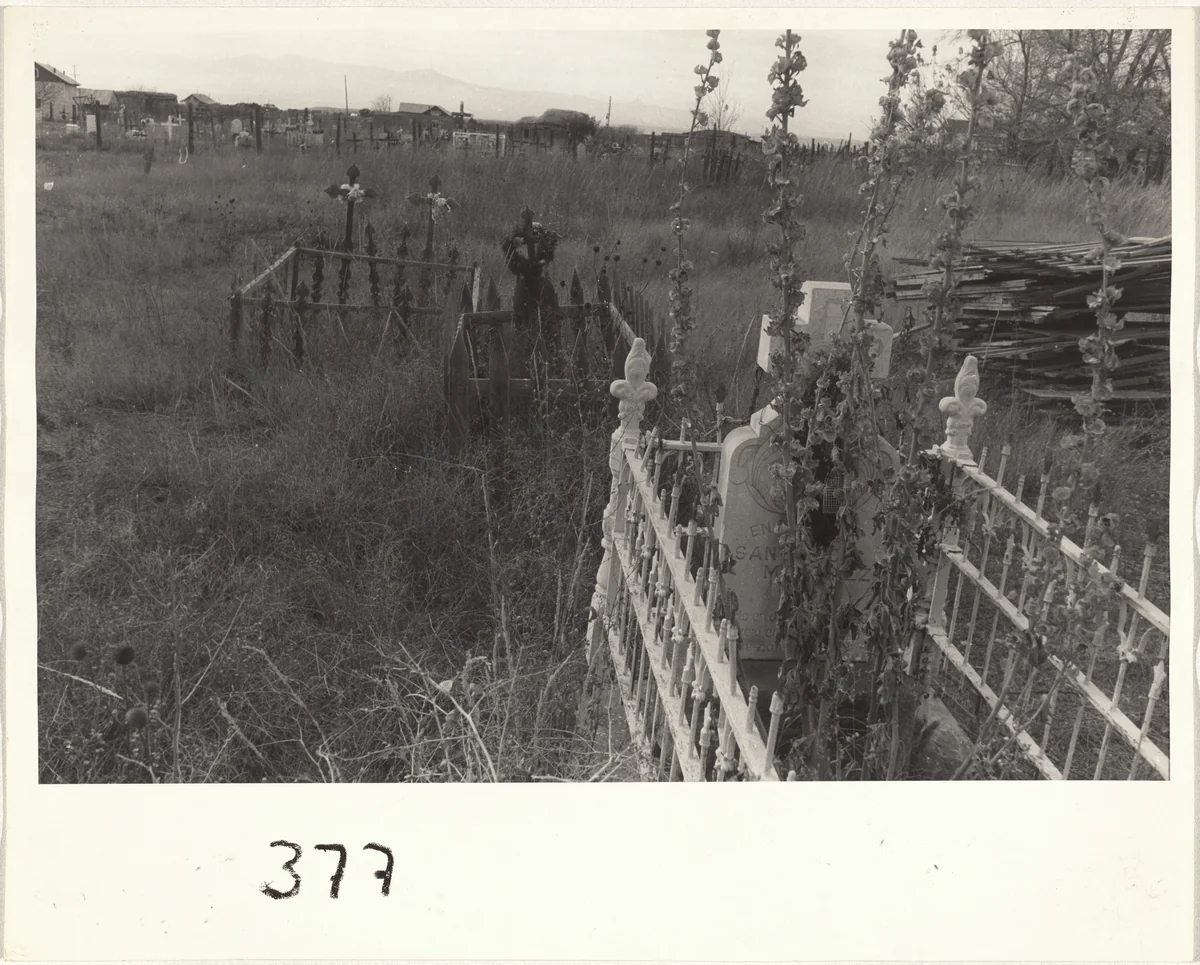 Graveyard before village--Santa Fe, New Mexico by Robert Frank, photograph, 1955