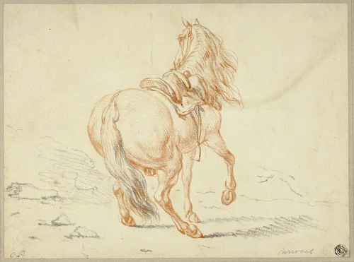 Riderless Horse by Charles Parrocel, print, 1705-1752