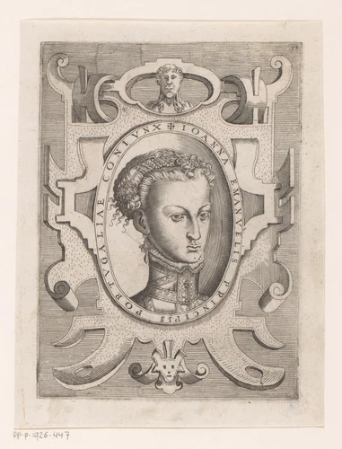 Portret van Johanna van Habsburg by Niccolò Nelli, print, 1569