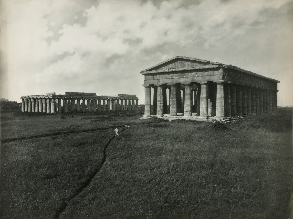 Temple of Neptune, Paestum by Edizioni Brogi, photograph, 1910