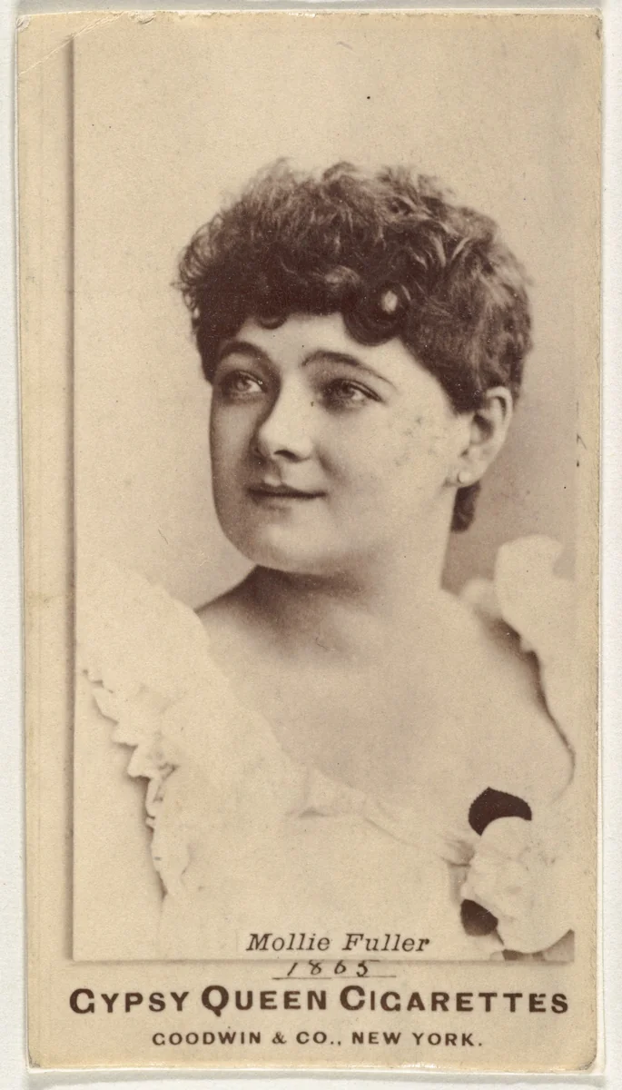 Mollie Fuller, from the Actors and Actresses series (N171) for Gypsy Queen Cigarettes by Goodwin & Company, photograph, 1886-1890