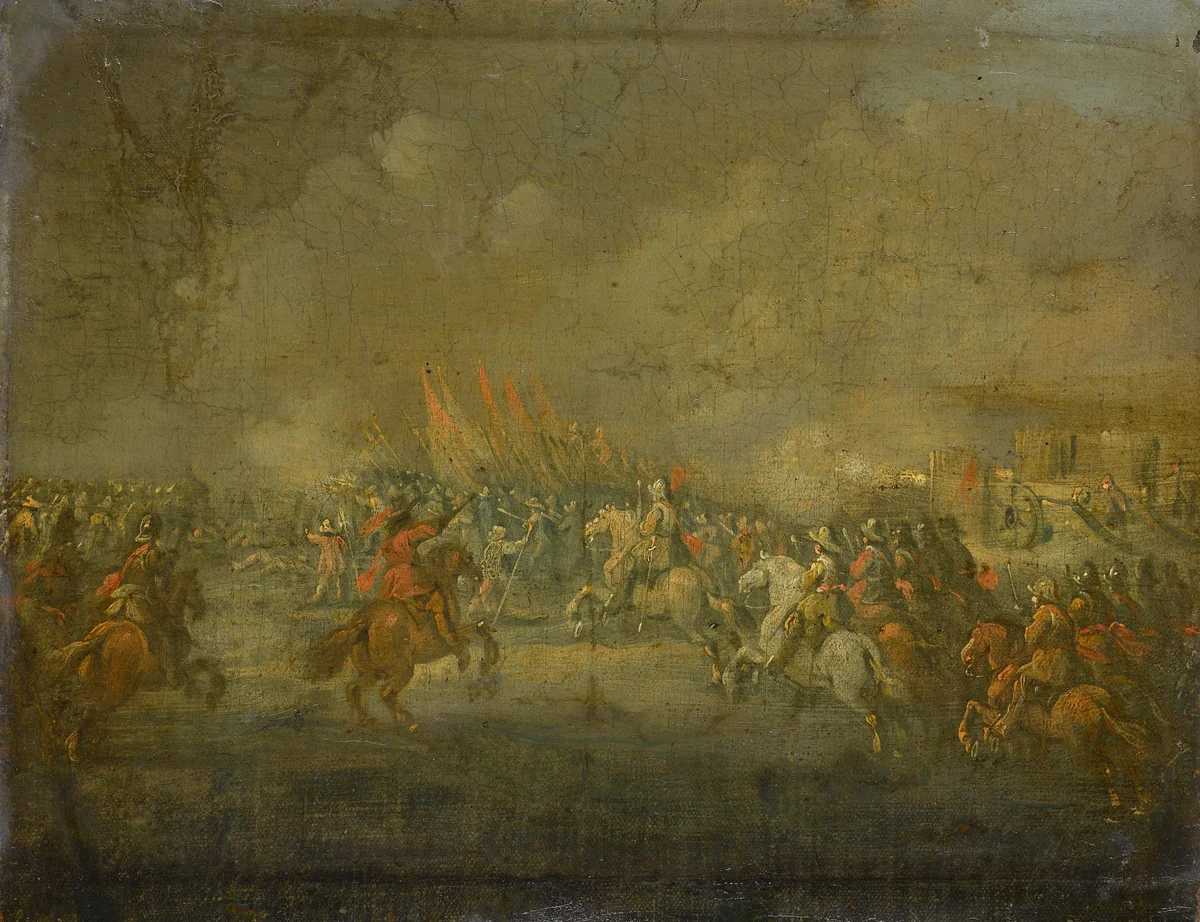 A Cavalry Skirmish by anonymous, painting, 1645