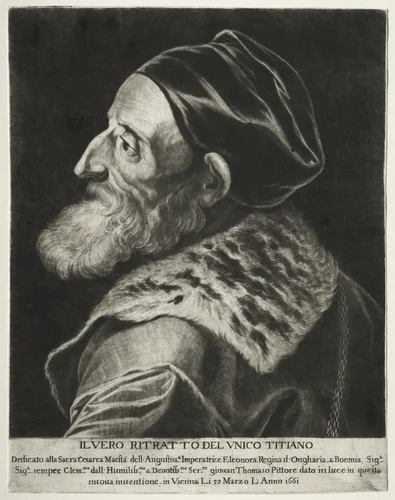 Portrait of Titian by Jan Thomas, print, 1661
