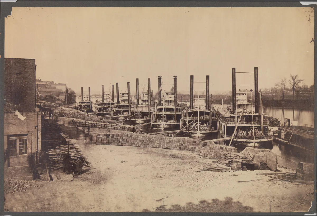 [Supply Steamers at Nashville, Tennessee] by Rodney Poole, photograph, 1862