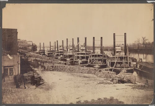 [Supply Steamers at Nashville, Tennessee] by Rodney Poole, photograph, 1862