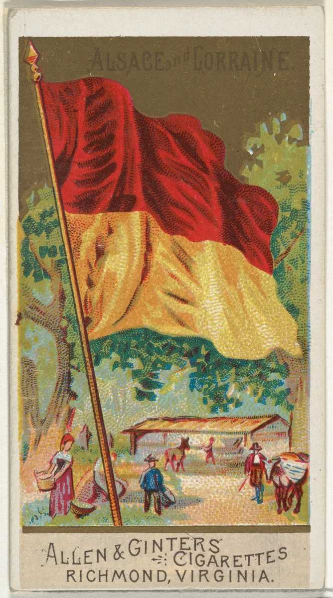 Alsace and Lorraine, from Flags of All Nations, Series 2 (N10) for Allen & Ginter Cigarettes Brands by Allen & Ginter, print, 1890