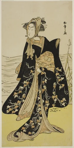 The Actor Segawa Kikunojo III as the Street-Walker Otsuyu in the Play Cho Chidori Wakayagi Soga, Performed at the Ichimura Theater in the Second Month, 1779 by Katsukawa Shunsho (勝川 春章), print, 1774-1784