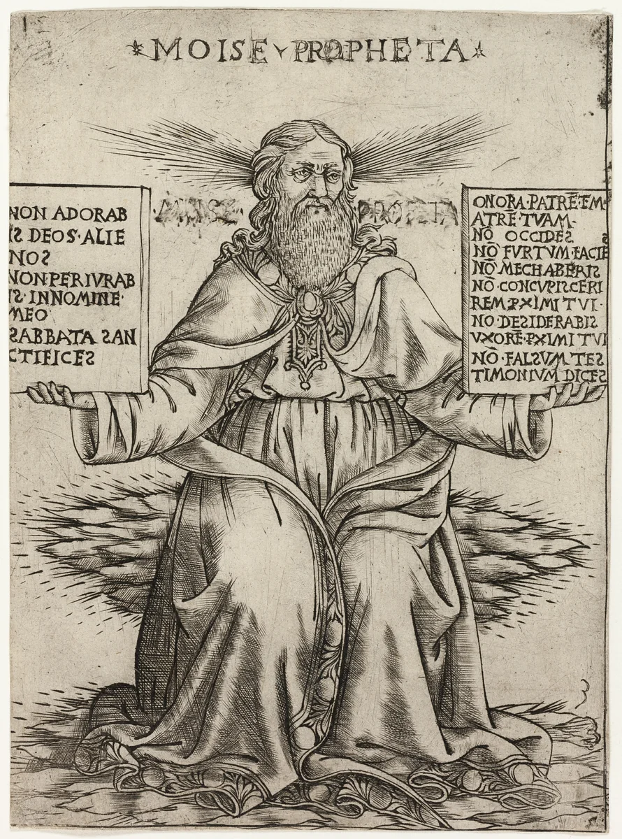 The Prophet Moses by Baccio Baldini, print, 1470