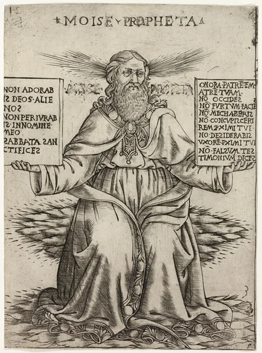 The Prophet Moses by Baccio Baldini, print, 1470