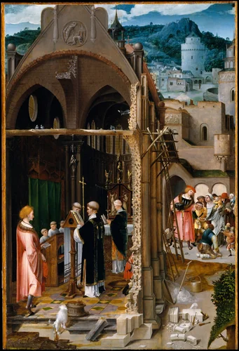 A Sermon on Charity (possibly the Conversion of Saint Anthony) by Netherlandish Painter, painting, 1520-1525