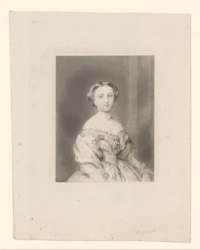 Portret van Victoria van Saksen-Coburg en Gotha, Duits keizerin by Hermann Sagert, print, 1832-1889