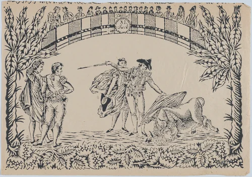 Suerte XI: The death of the bull by anonymous, print, 1845-1855