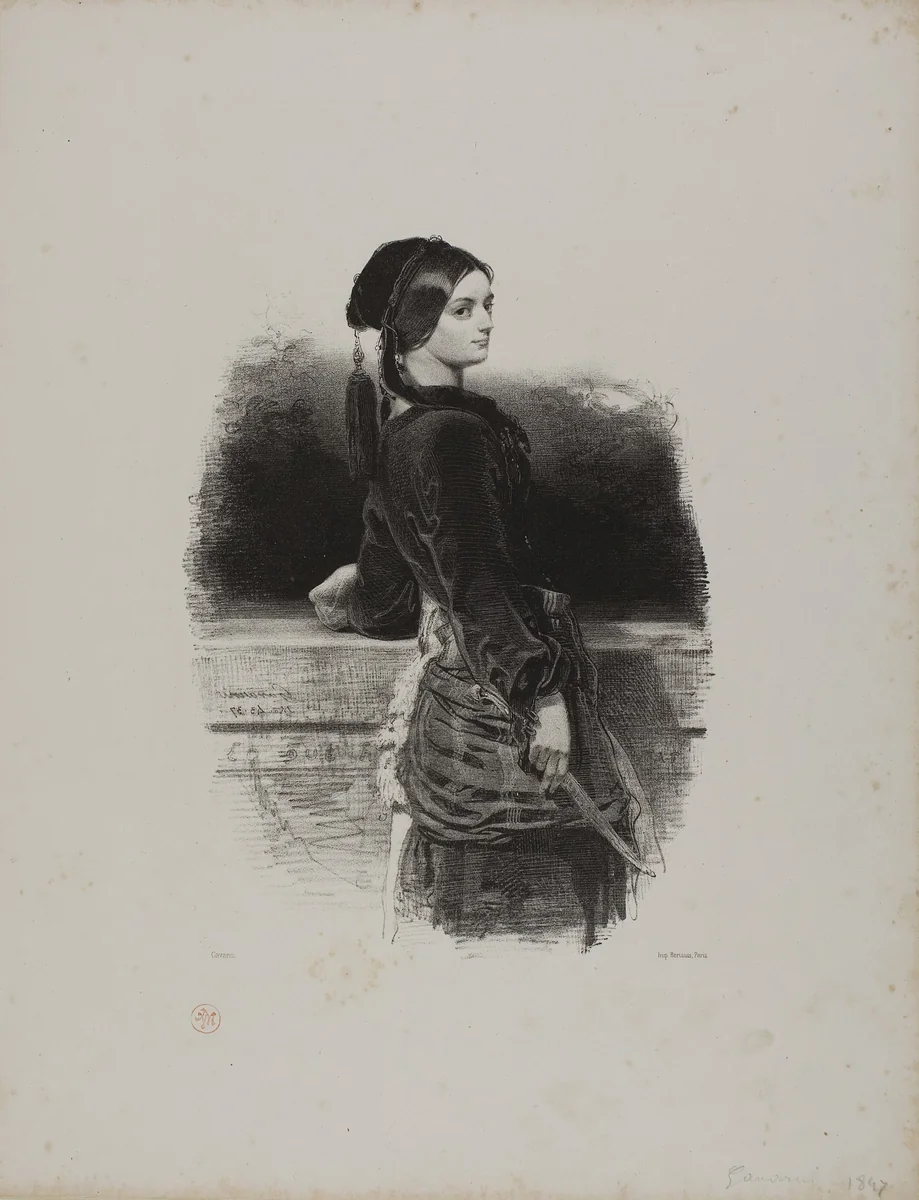Gulnare (Mlle. Waldor) by Paul Gavarni, print, 1843