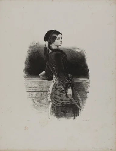 Gulnare (Mlle. Waldor) by Paul Gavarni, print, 1843