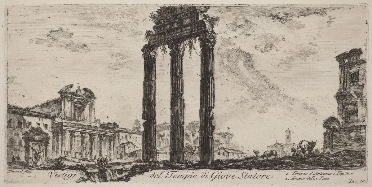 Vestigi del tempio del Giove Statore by Giovanni Battista Piranesi, portfolio, 1748