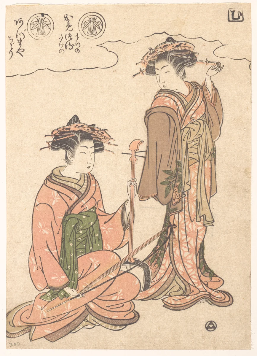 Two Geisha by Isoda Koryūsai, print, 1770-1790