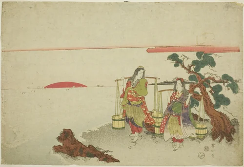 The brine maidens by Kikukawa Eizan, print, 1820-1829