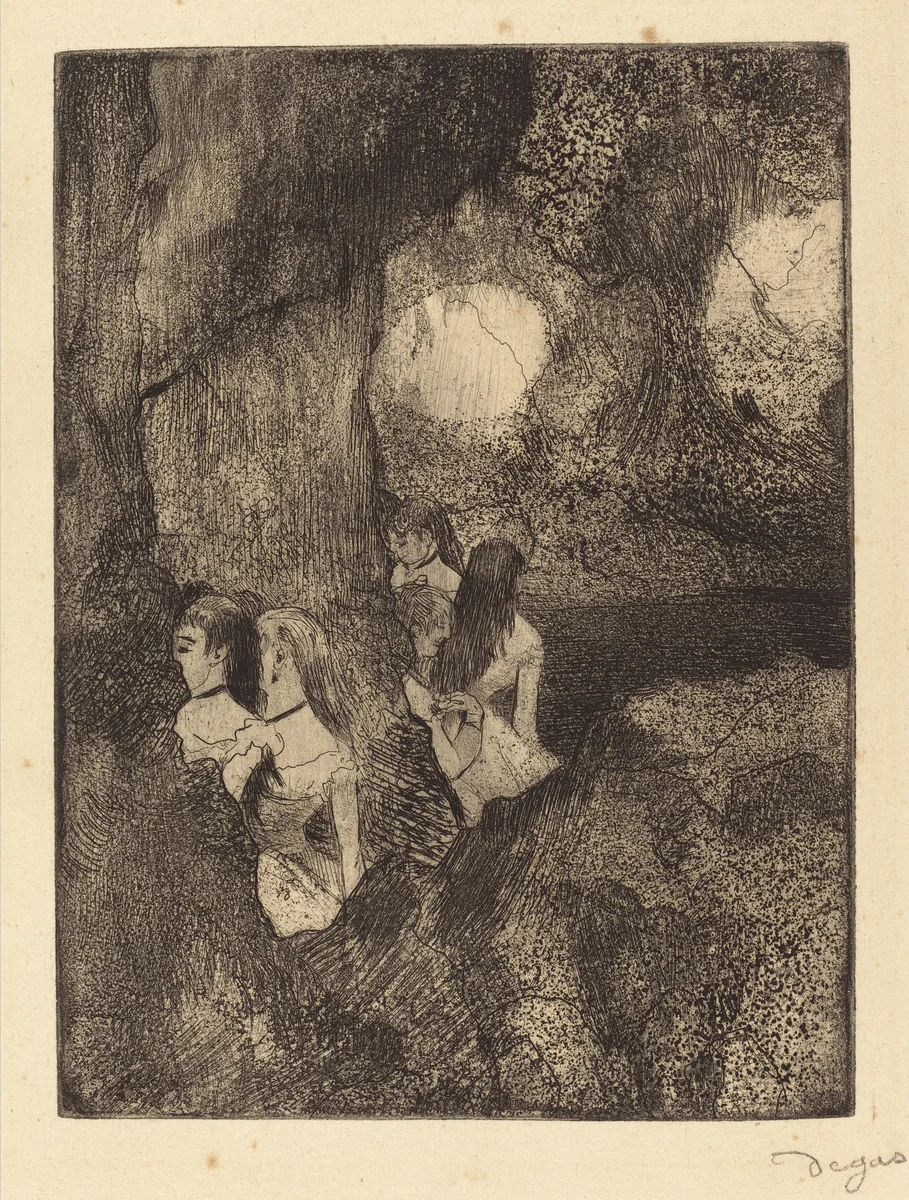 Dancers in the Wings by Edgar Degas, print, 1879-1880