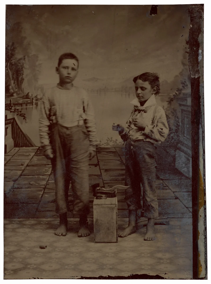 Portrait of Shoeshine Boys by American 19th Century, photograph, 1840-1899