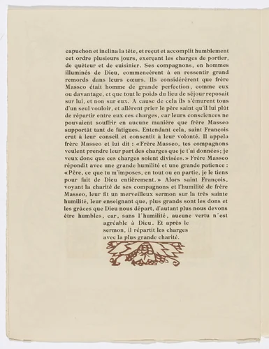 Tailpiece (page 78) from Les Petites Fleurs de St. François (The Little Flowers of St. Francis) by Émile Bernard, illustrated book, 1928