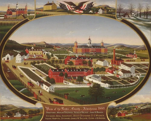 Berks County Almshouse, 1880 by John Rasmussen, artwork, 1880