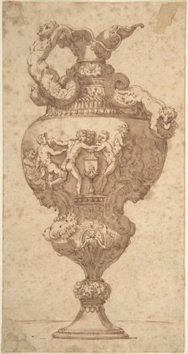 Drawing after an Antique Vase by anonymous, drawing, 1700-1799
