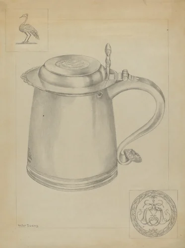 Silver Tankard by Hester Duany, index of american design, 1937