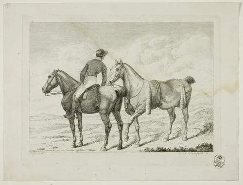 Riding School and Horses by Johann Adolph Darnstedt, print, 1806