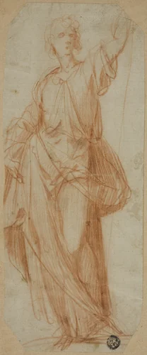Standing Draped Figure by Giuseppe Cesari, drawing, 1589-1590