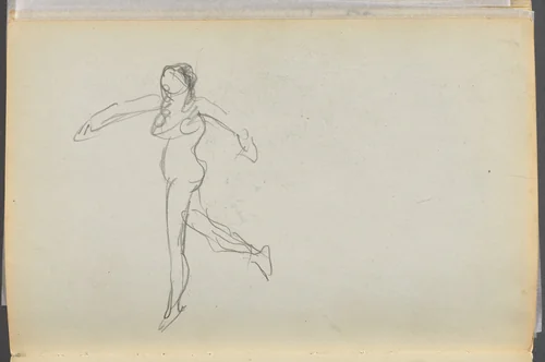 Sketchbook- The Granite Shore Hotel, Rockport, page 170: Female Nude by Maurice Prendergast, book, 1905-1910