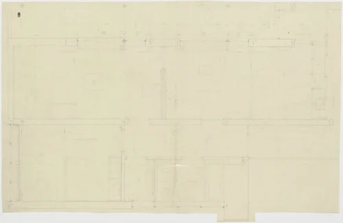 Tugendhat House, Brno, Czech Republic, Children's and governess's rooms. Plan. by Ludwig Mies van der Rohe, mies van der rohe archive, 1928