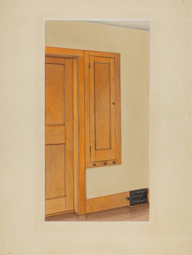 Shaker Built-In Cupboard by Sumner Merrill, index of american design, 1937