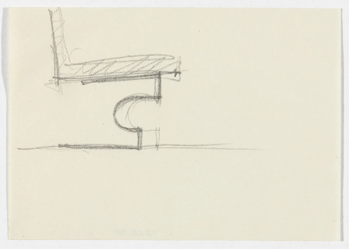 Chair without Arms (Elevation sketch) by Ludwig Mies van der Rohe, mies van der rohe archive, 1926