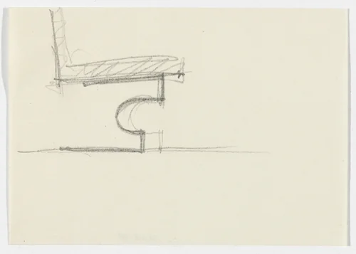 Chair without Arms (Elevation sketch) by Ludwig Mies van der Rohe, mies van der rohe archive, 1926