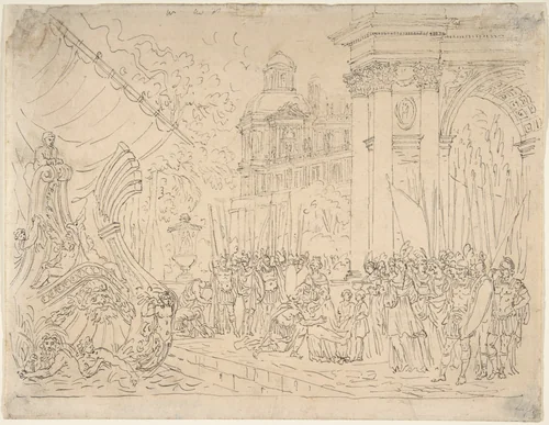 Aeneas's Farewell to Dido by Jean Le Pautre, drawing, 1618-1682