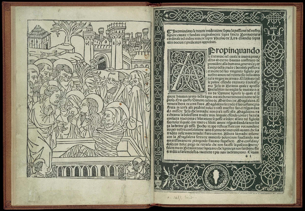 Le devote meditatione sopra la passione del nostro signore by Saint Bonaventura, book, 1487