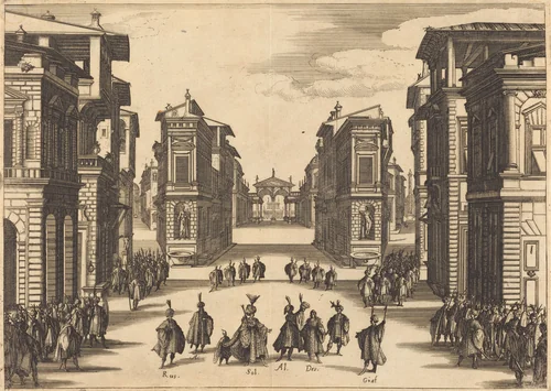 Il Solimano, Act IV by Jacques Callot, print, 1620