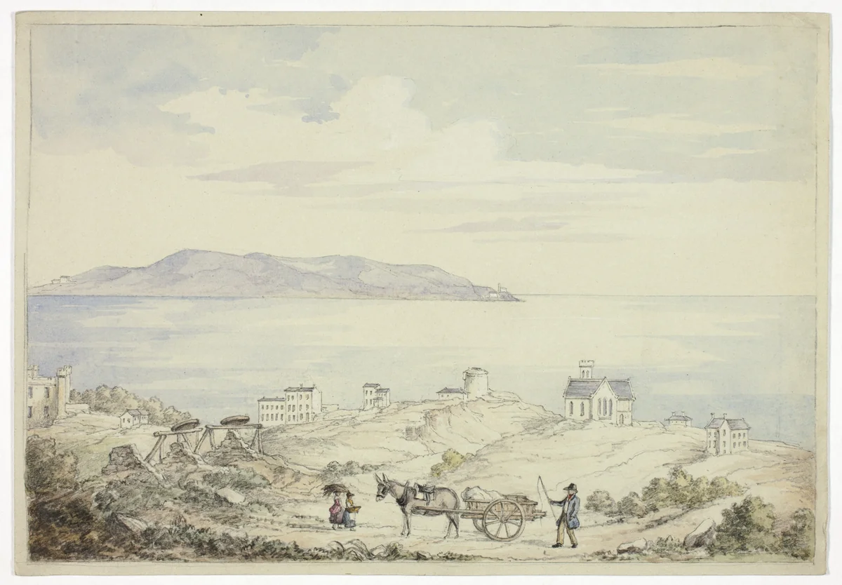 View of Dalkey from the Road by Elizabeth Murray, painting, 1843