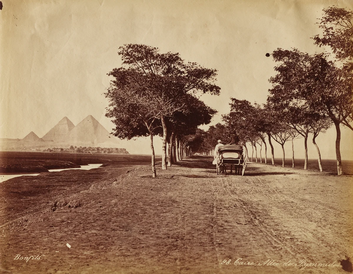 Caire. Allée de Pyramides by Félix Bonfils, photograph, 1865-1875