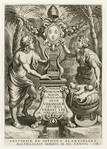 Title page from Silvae Urbanianae by Cornelis Galle, print, 1637