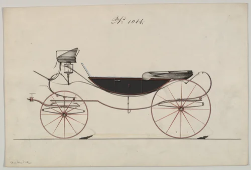 Caleche #1084 by Brewster & Co., drawing, 1850-1870
