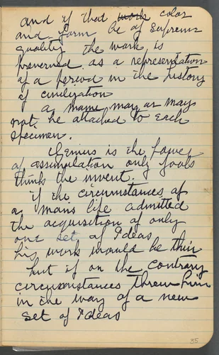 Sketchbook, page 035: Notes by Maurice Prendergast, book, 1905-1910