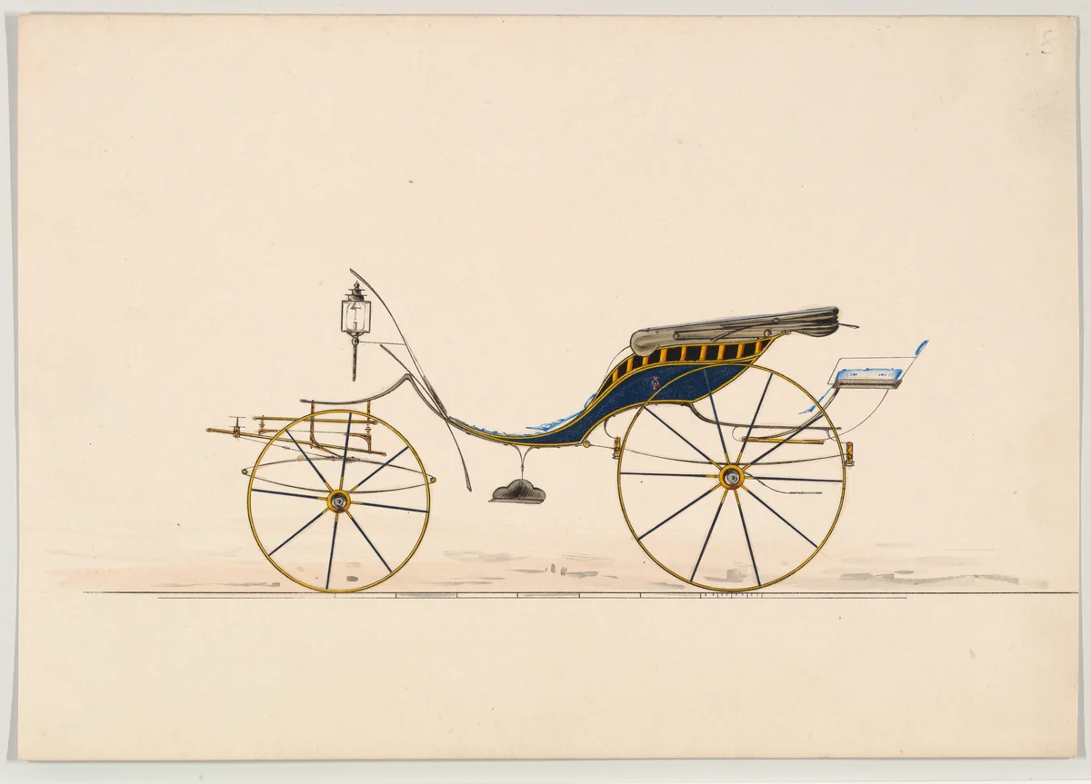 Phaeton (unnumbered) by Brewster & Co., drawing, 1865-1875