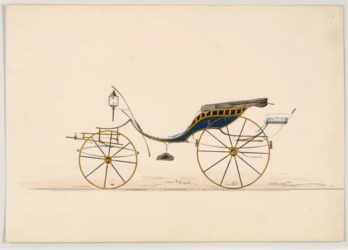 Phaeton (unnumbered) by Brewster & Co., drawing, 1865-1875