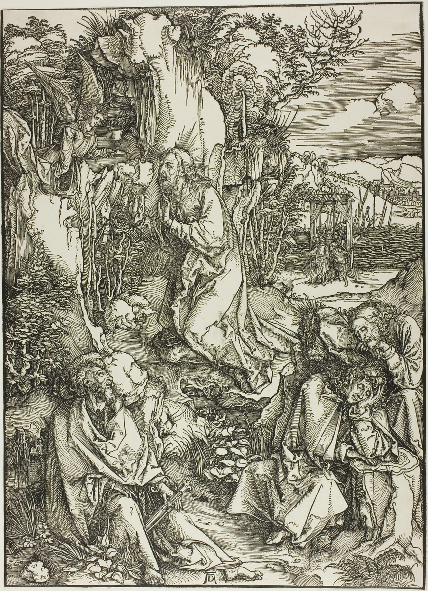 Agony in the Garden, from The Large Passion by Albrecht Dürer, print, 1496-1497