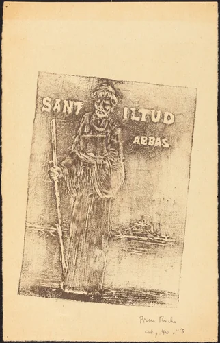 Saint Iltud by Pierre Roche, print, 1855-1922